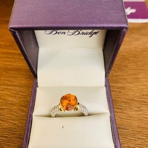 Rare Mandarin Garnet Engagement Ring